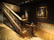 Installation view of The Met’s New British Galleries, 17th Century Gallery, Cassiobury Staircase, February 2020.