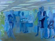 Georgia Gardner Gray, Office Angels, 2023. Oil on canvas, 86 5/8 x 118 1/8 in. Courtesy Regen Projects, Los Angeles 