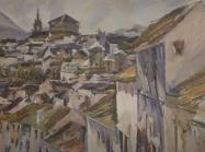 detail of bomberg city painting