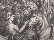 durer print detail horse and figure