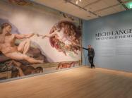 Michelangelo: The Genesis of the Sistine installation image; Adriano and The Creation of Adam