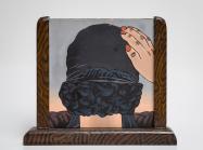 Christina Ramberg, Untitled (Hair), 1968, Acrylic on Masonite, in artist's hand painted wood frame, 17.8 × 51.5 cm (7×20 1/4 in.) 