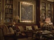 Interior of home, library and painting