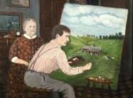 John Kane, John Kane and His Wife, c. 1928. “Untrained” doesn’t mean unskilled.