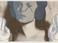 KAWS (American, b. 1974), Kate Moss, White Gloves, 2001. Screenprint in colors on Arches 88 paper.