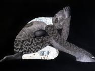 Nate Lewis, Signalling XXIII, 2020. Hand-sculpted inkjet print, ink, graphite, frottage