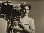 portrait, woman with camera, early 20th century