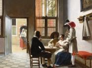 Pieter de Hooch, Cardplayers in a sunlit room, 1658.