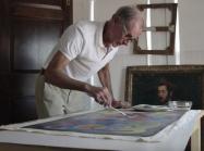 Ken Perenyi working on painting