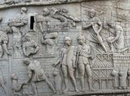 Trajan Column detail of men, relief carving