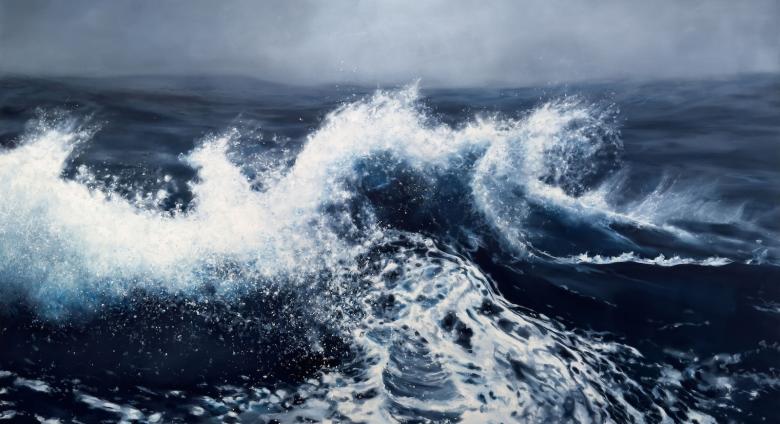  SURGING, 2025, Oil on Canvas, 57 x 104 in.