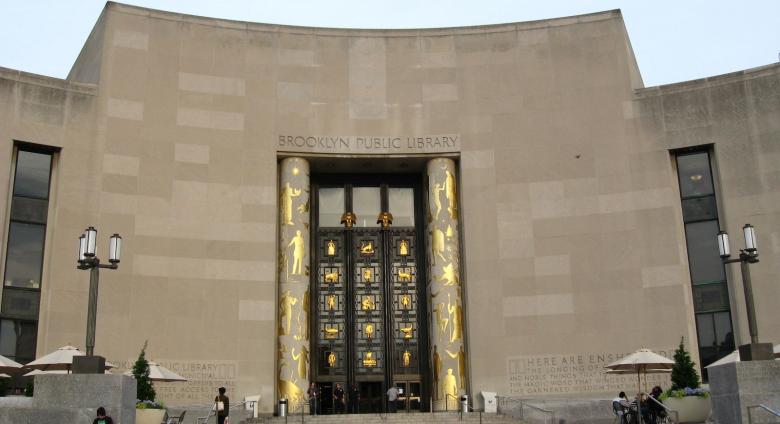 Brooklyn Public Library’s central branch where “Department of Transformation: Letters for the Future” is on view. Source.