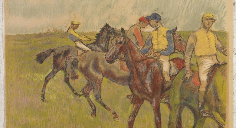 Edgar Degas (French, 1834 – 1917) and Auguste Clot (French, active 19 th century) Before the Race , ca. 1895 Color lithograph on lightweight tan wove paper