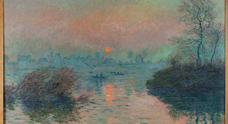 Setting sun on the Seine at Lavacourt, winter effect