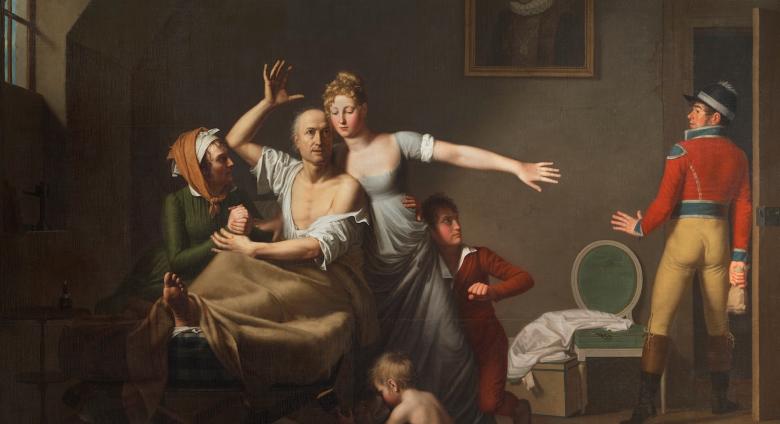 Hilaire Le Dru French, 1769-1840 Indigence and Honor 1804 Oil on canvas 212 × 280 cm (83 1/2 × 110 1/4 in.) The Horvitz Collection, Wilmington Obj: 273753