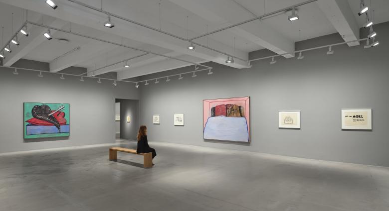 Installation view, Life With P. Philip Guston: Paintings and Drawings 1964-1978, Hauser & Wirth New York,18th Street.