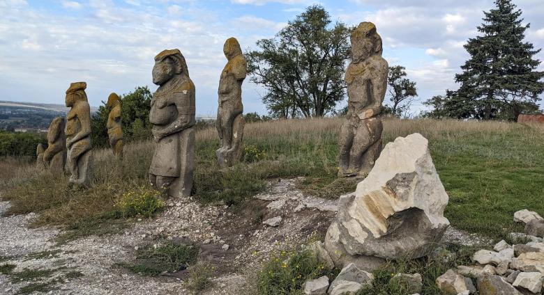 Polovtsian babas on Mount Kremenets after Russian shelling (04)