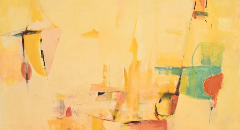Louis Ribak, “Canyon” c. 1950s, oil on masonite, 48 x 60 inches