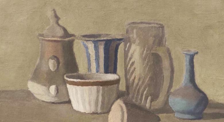 still life painting of jars