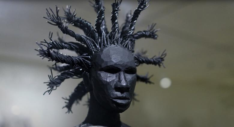  Alison Saar's "Topsy and the Golden Fleece" detail of sculpture head