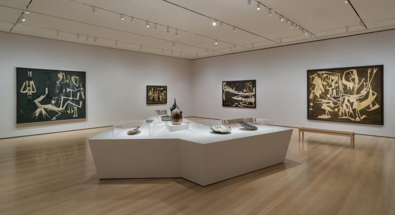 Installation view of Wifredo Lam: When I Don’t Sleep, I Dream on view at The Museum of Modern Art