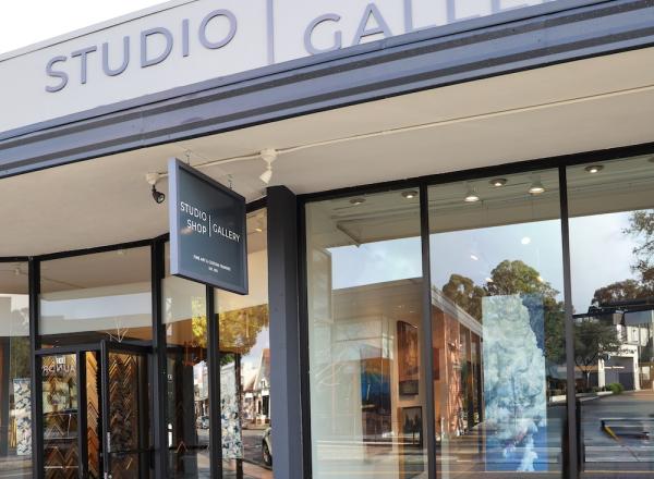 The iconic storefront of Studio Shop Gallery on 244 Primrose Road in Burlingame