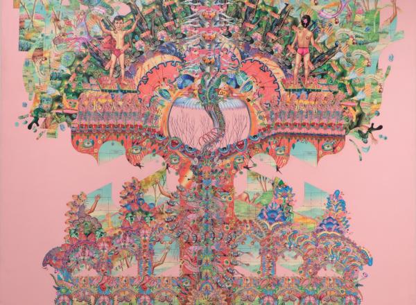 Salvador Herrera, Insertion of Imagination, 2019. Collage. 78.74 x 78.74 in (200 x 200 cm).