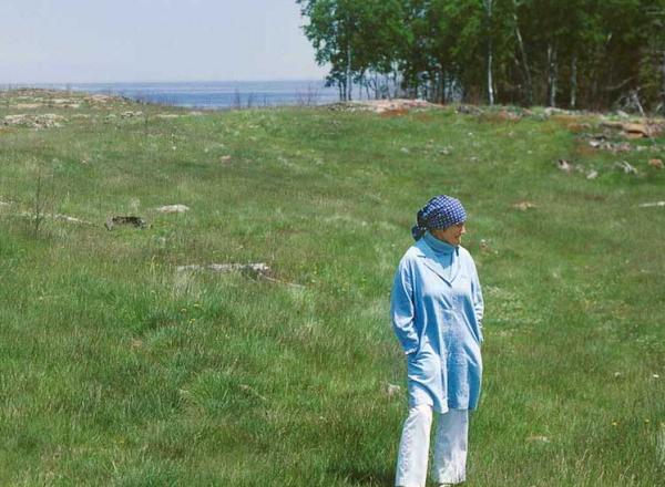 Betsy on one of the Wyeth's islands. Courtesy of and photo by Peter Ralston.