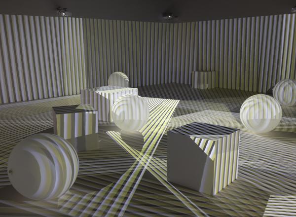 Carlos Cruz-Diez, Chromointerferent Environment, 1974 – 2018_. © Carlos Cruz-Diez Bridgeman Images © 2023 Andrea Rossett