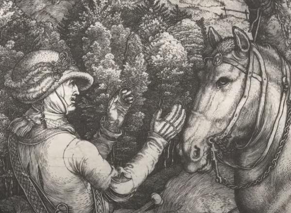 durer print detail horse and figure