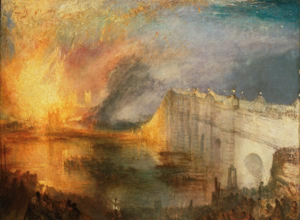 The Burning of the Houses of Lords and Commons, c. 1835, oil on canvas, Philadelphia Museum of Art