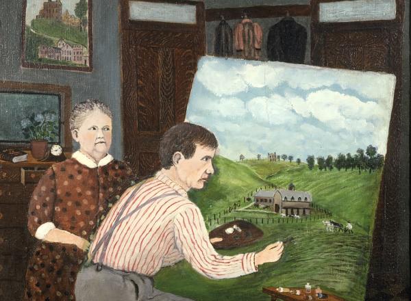 John Kane, John Kane and His Wife, c. 1928. “Untrained” doesn’t mean unskilled.