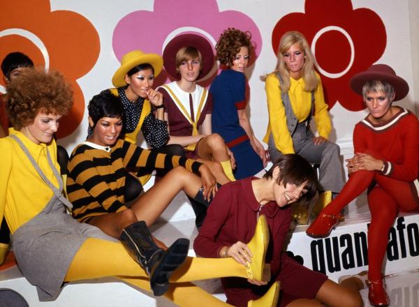 Mary Quant and models at the Quant Afoot footwear collection launch, 1967.