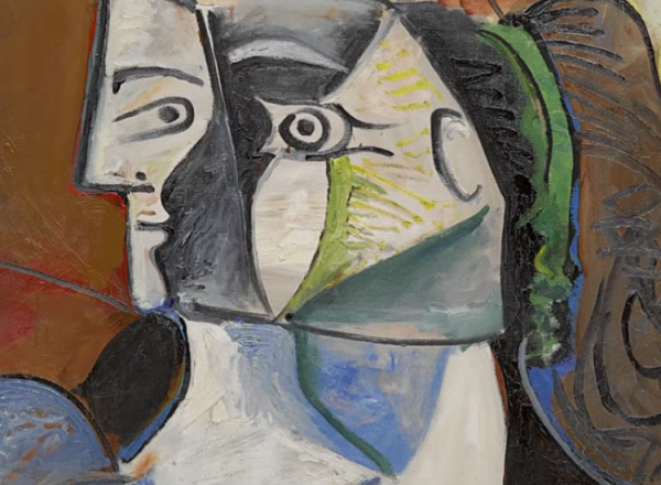Picasso's, Femme Au Chien, 1962, detail