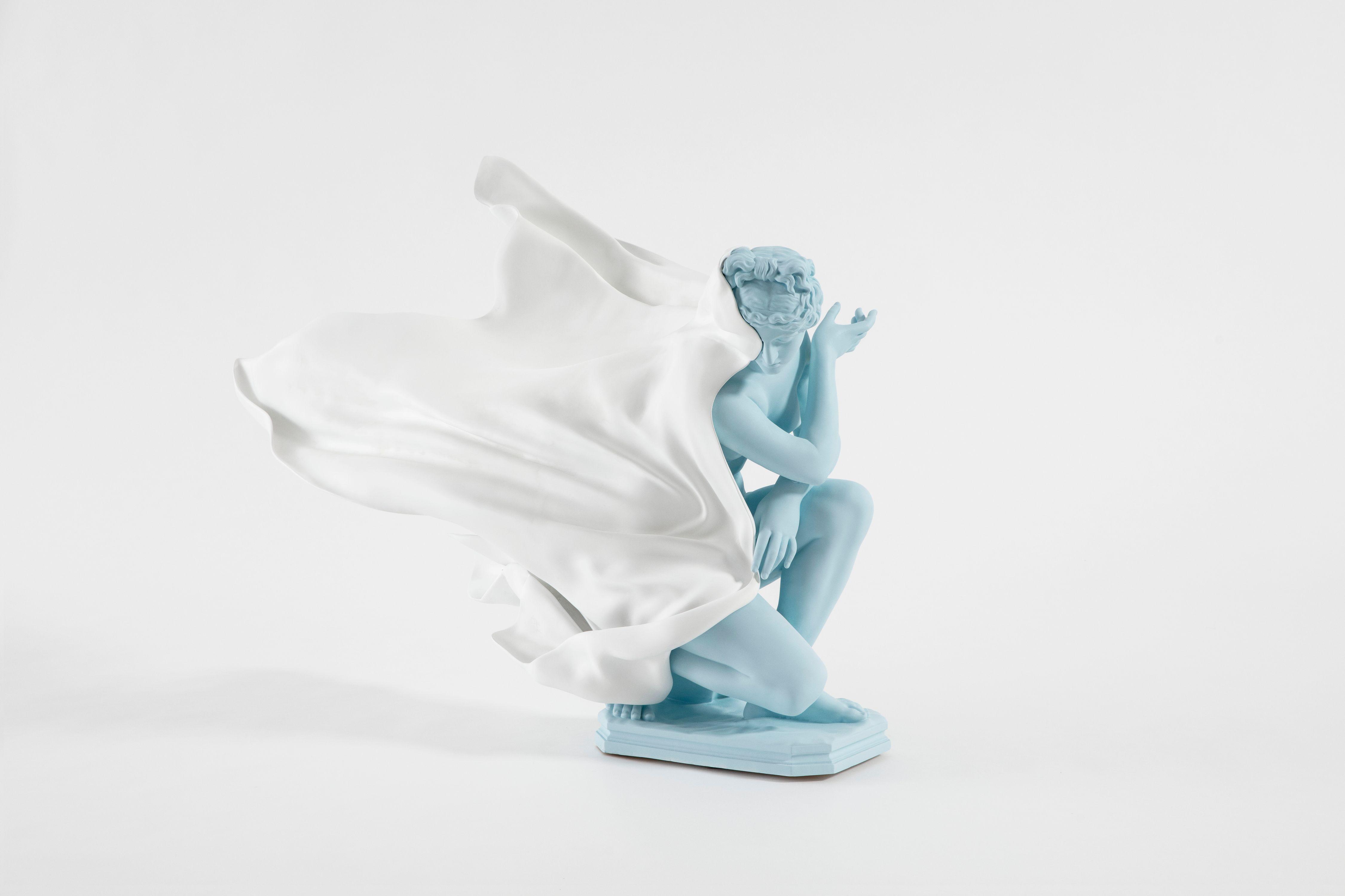 #30 Daniel Arsham. Veiled Crouching Venus B-LT , 2023. Fiberglass, Paint, Resin, Urethane. 42 x 60 x 30 inch. Photographer: Guillaume Ziccarelli. Courtesy of the artist and Perrotin.