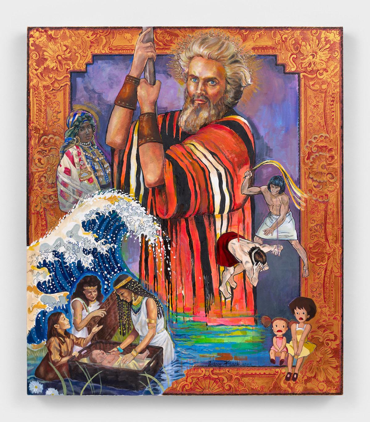 Audrey Flack, Tidal Force, 2022. Acrylic and mixed media on canvas. 42 1/2 x 35 in. (108 x 88.9 cm)