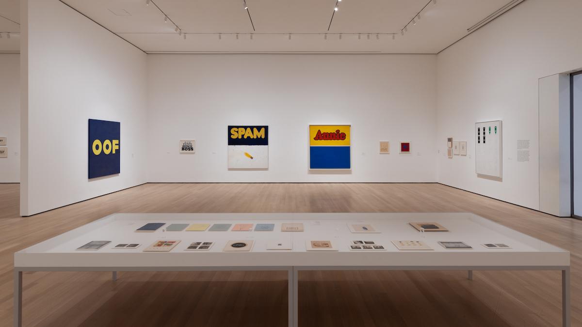 Installation view of ED RUSCHA / NOW THEN, on view at The Museum of Modern Art from September 10, 2023 through January 13, 2024. Photo: Jonathan Dorado