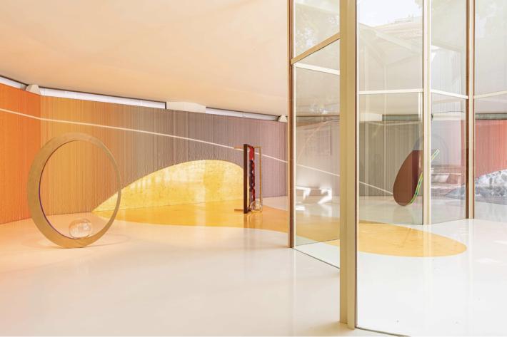 Installation view, Kapwani Kiwanga: Trinket, 2024, Pavilion of Canada, 60th International Art Exhibition–La Biennale di Venezia. Commissioned by the National Gallery of Canada and supported by the Canada Council for the Arts © Kapwani Kiwanga / Adagp Paris / CARCC OXawa 2024. Photo: ValenYna Mori.