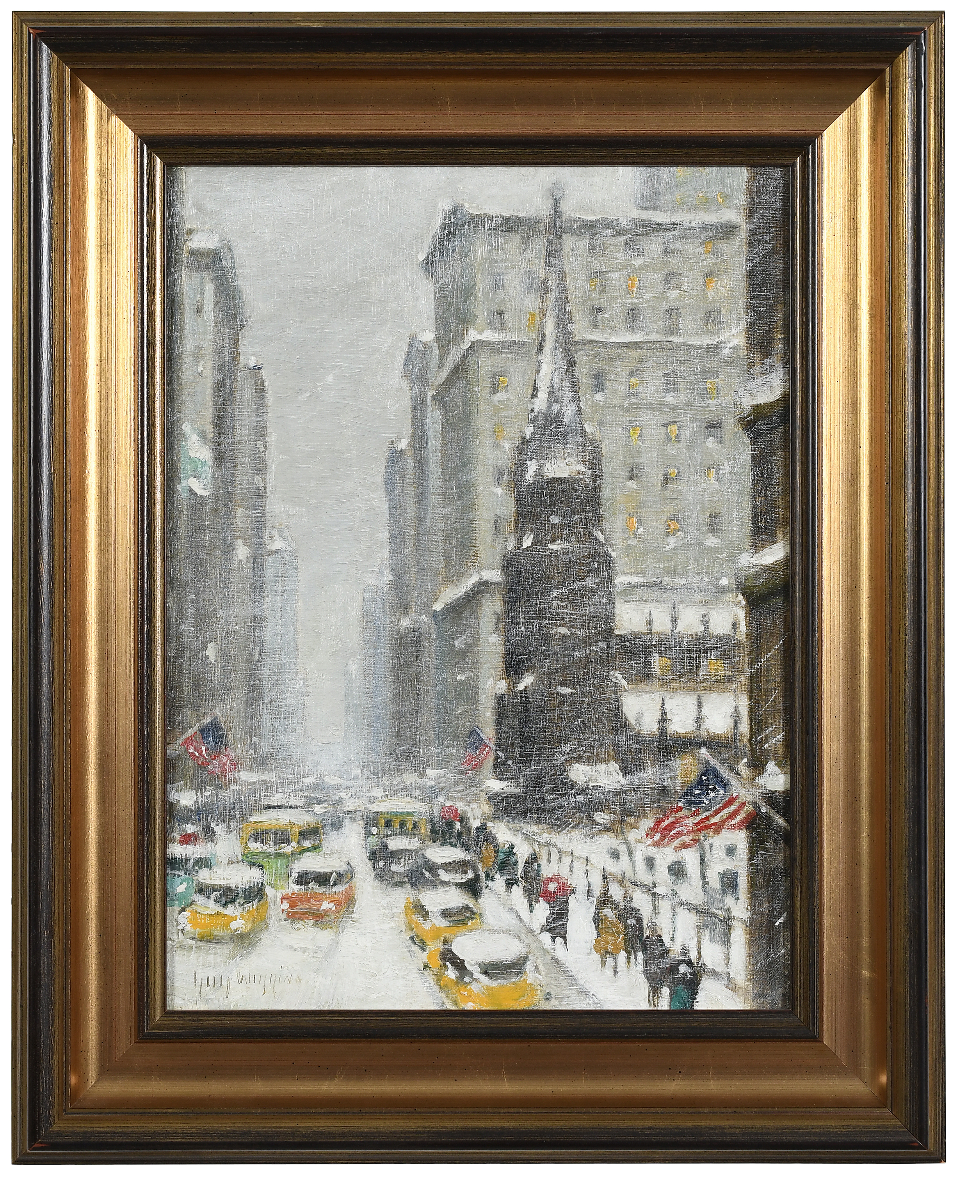 Broadway and Old Trinity in the Snow